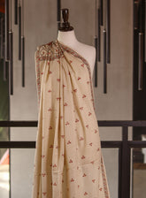 Royal Fashion Embroidered Woolen Shawls - RF25SH I624-PB01 Cream